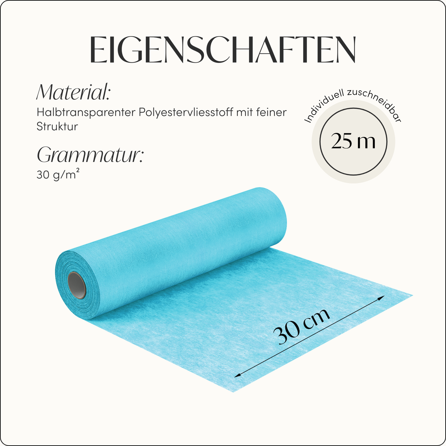 Tischläufer Vlies Aqua Blau