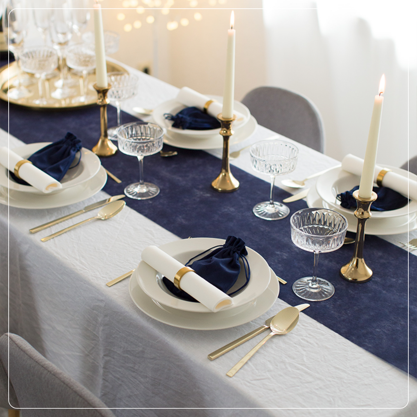 2. Wahl: Tischläufer Vlies Nachtblau