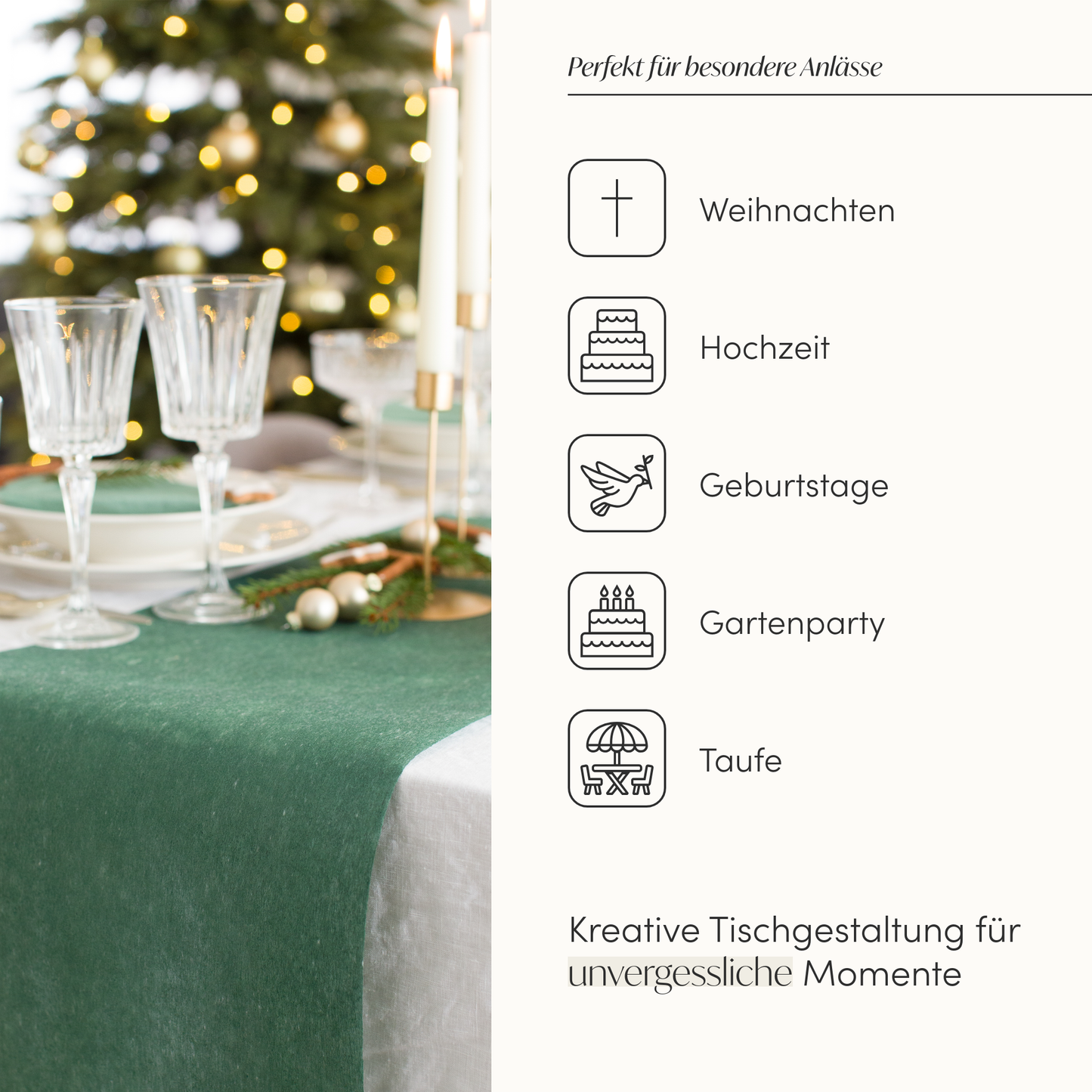 Tischläufer Vlies Rainforest Grün