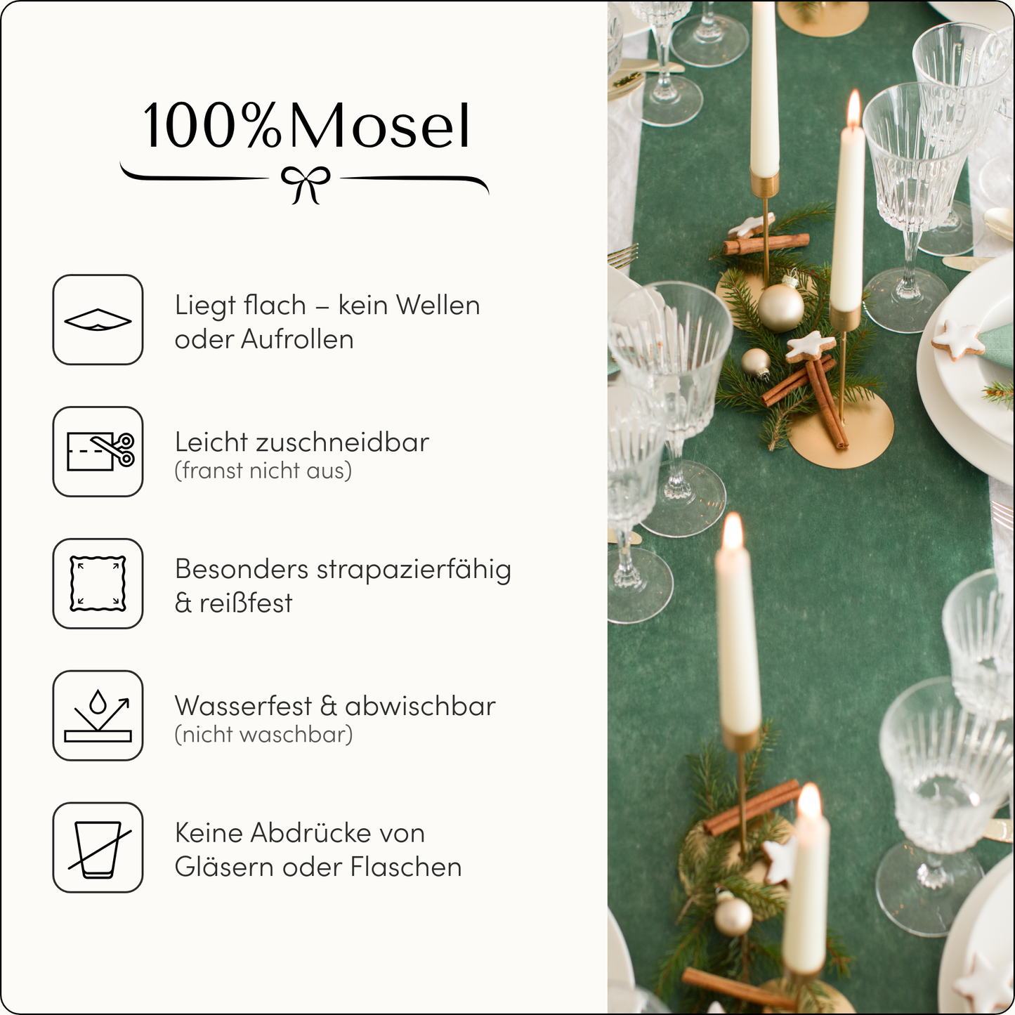 Tischläufer Vlies Rainforest Grün