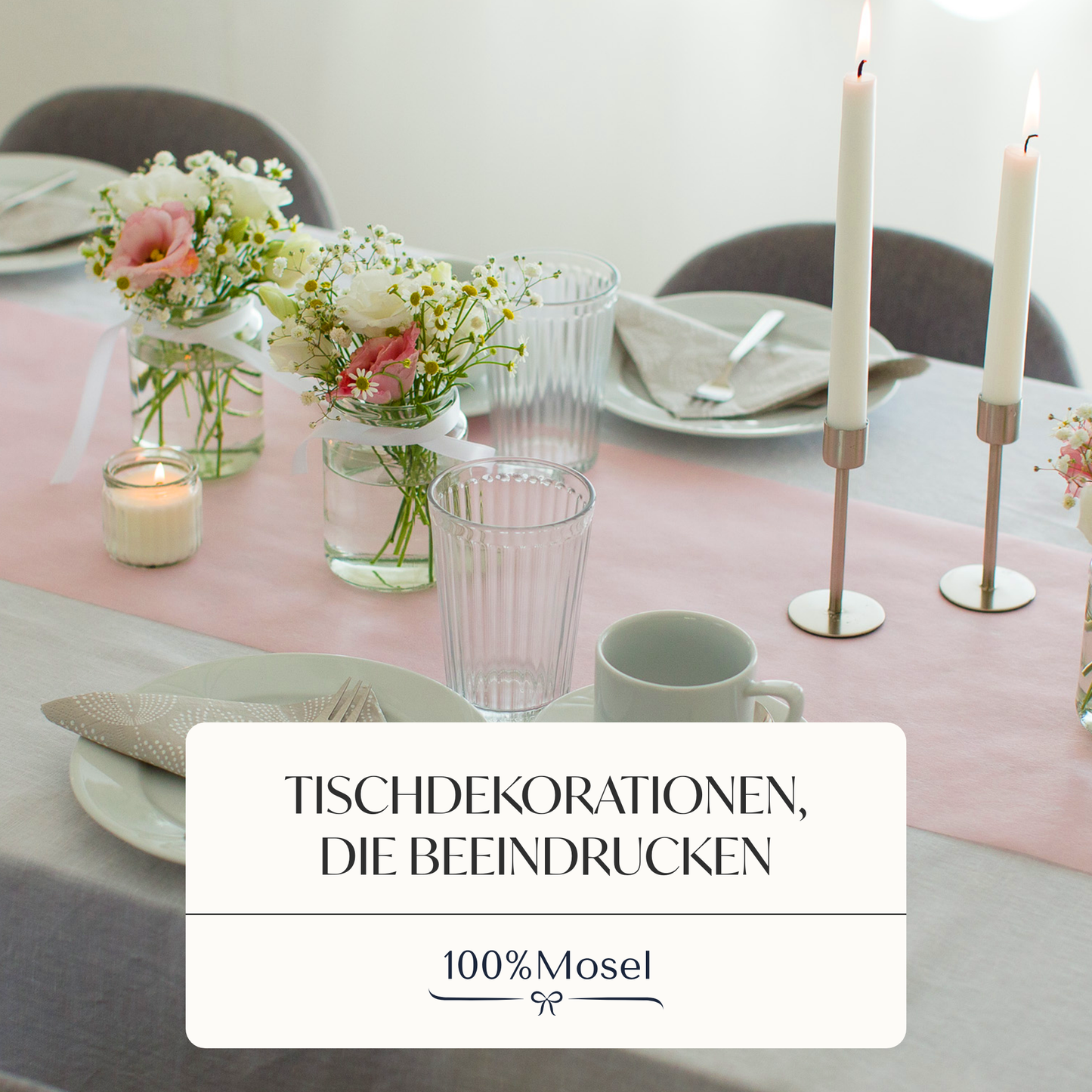 Tischläufer Vlies Blass Rosa