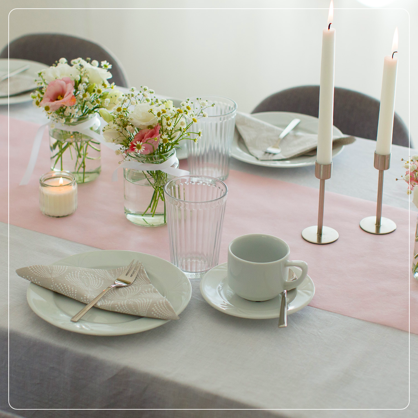 Tischläufer Vlies Blass Rosa