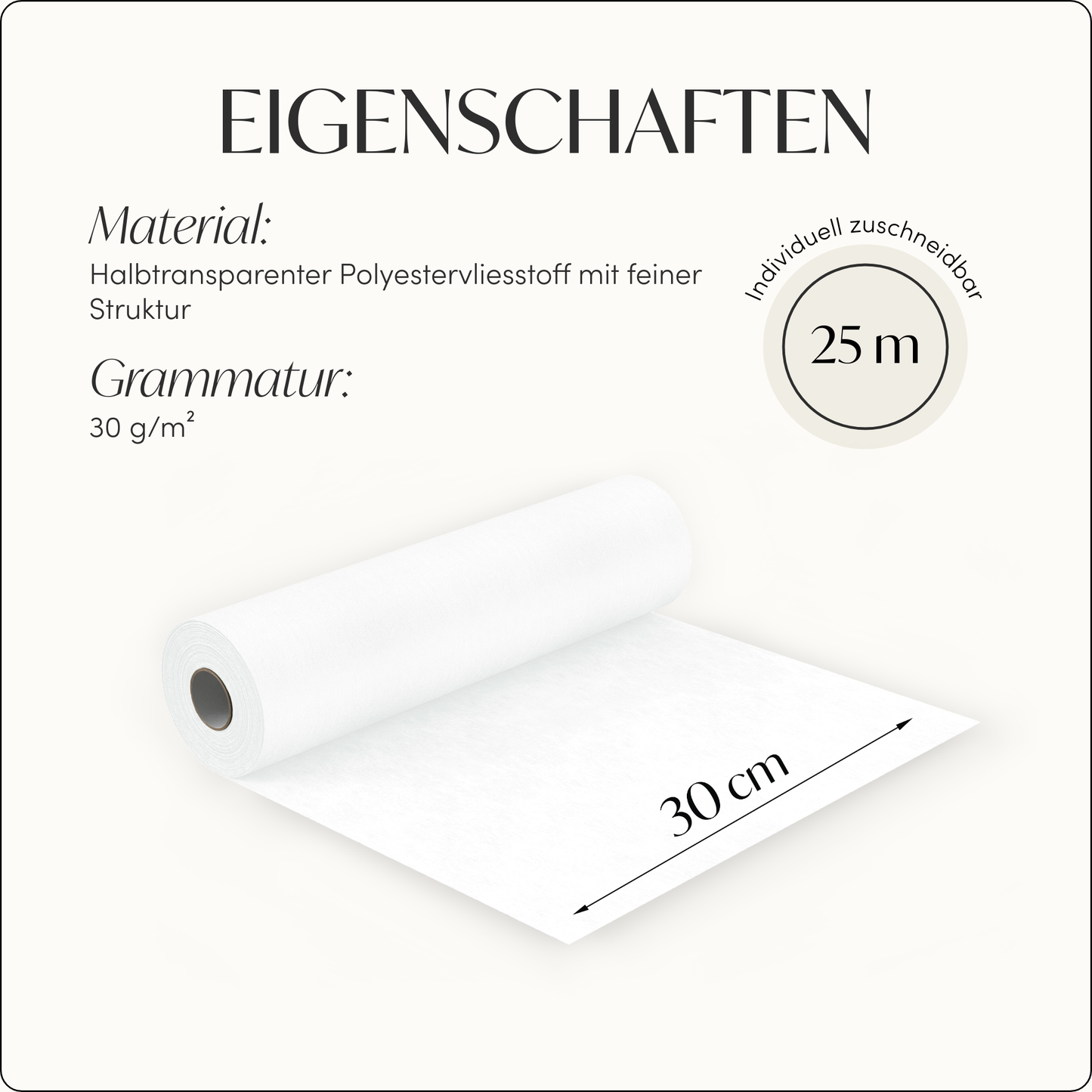 Tischläufer Vlies Weiß