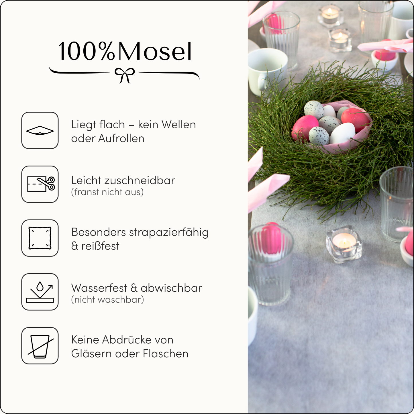 Tischläufer Vlies Weiß
