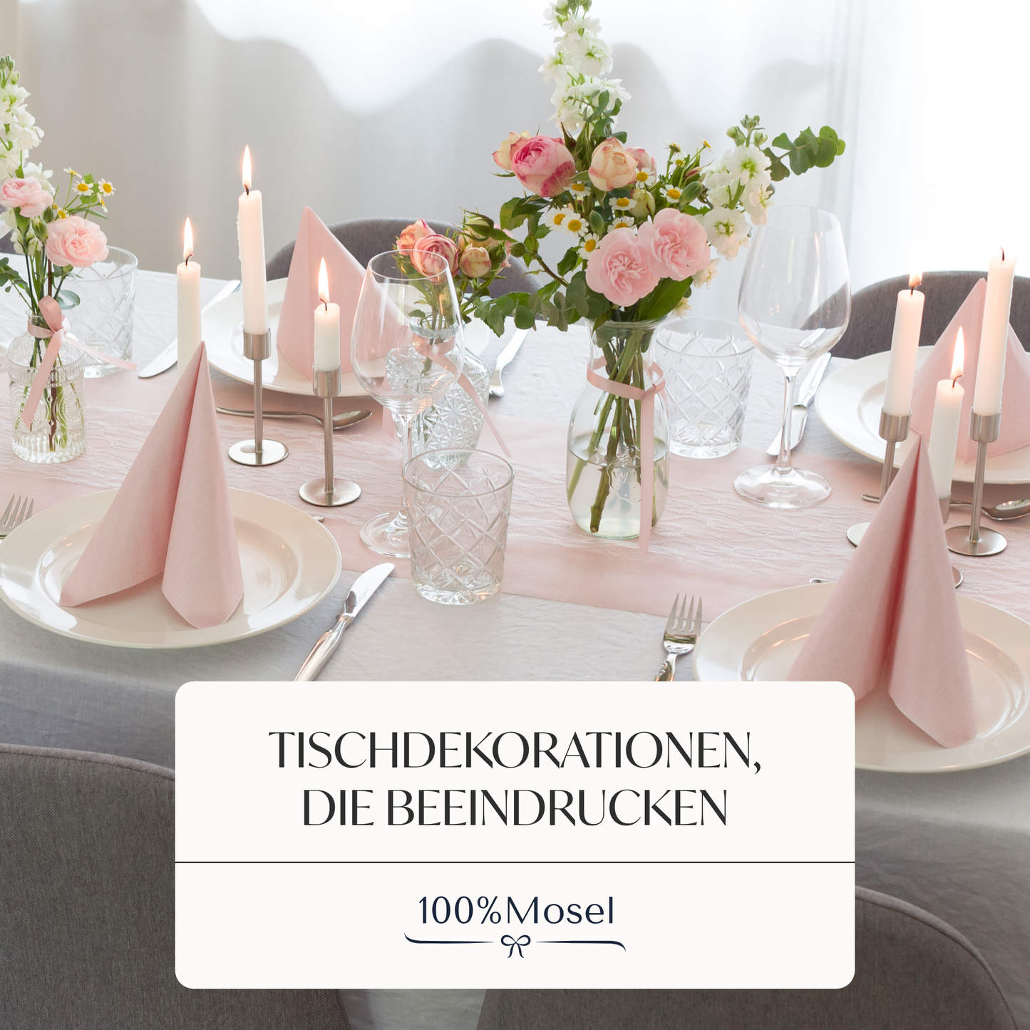 Tischläufer Vlies Blush Rosé