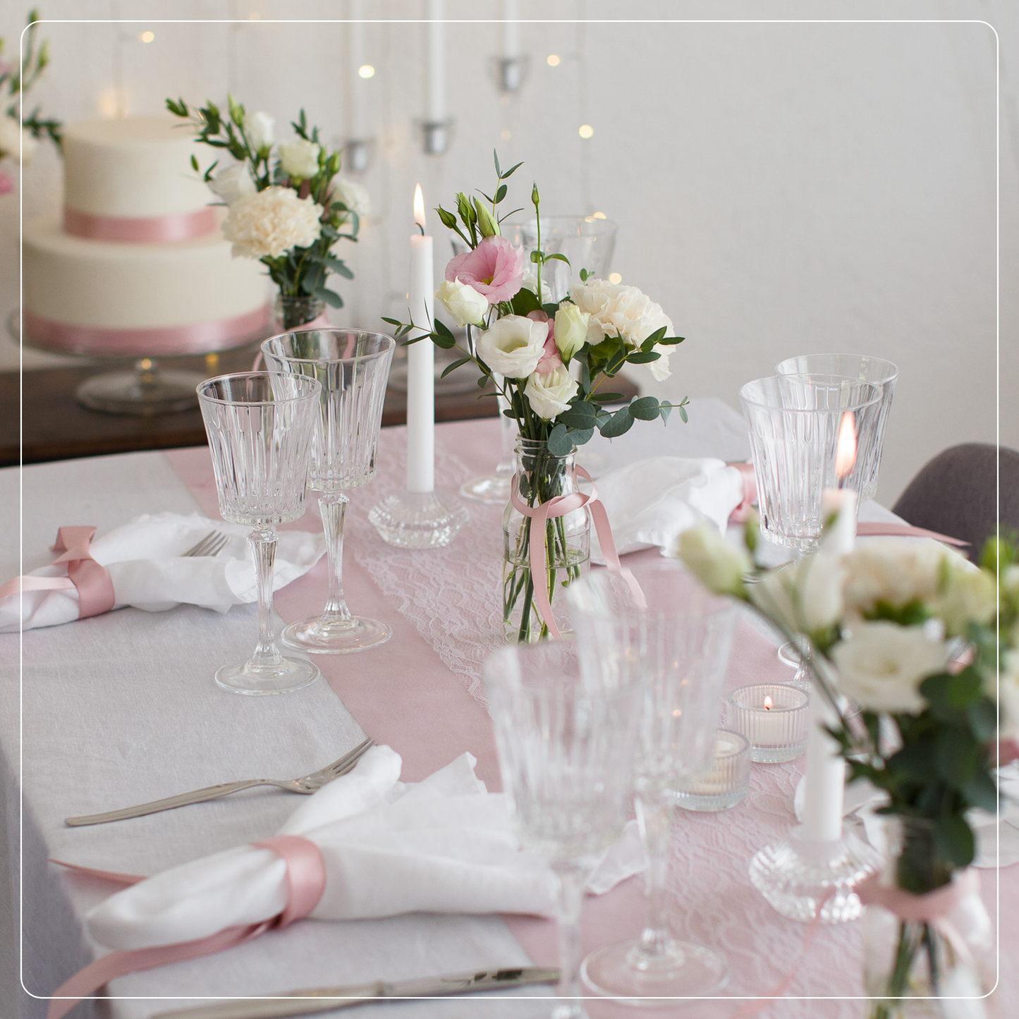 Tischläufer Vlies Blush Rosé