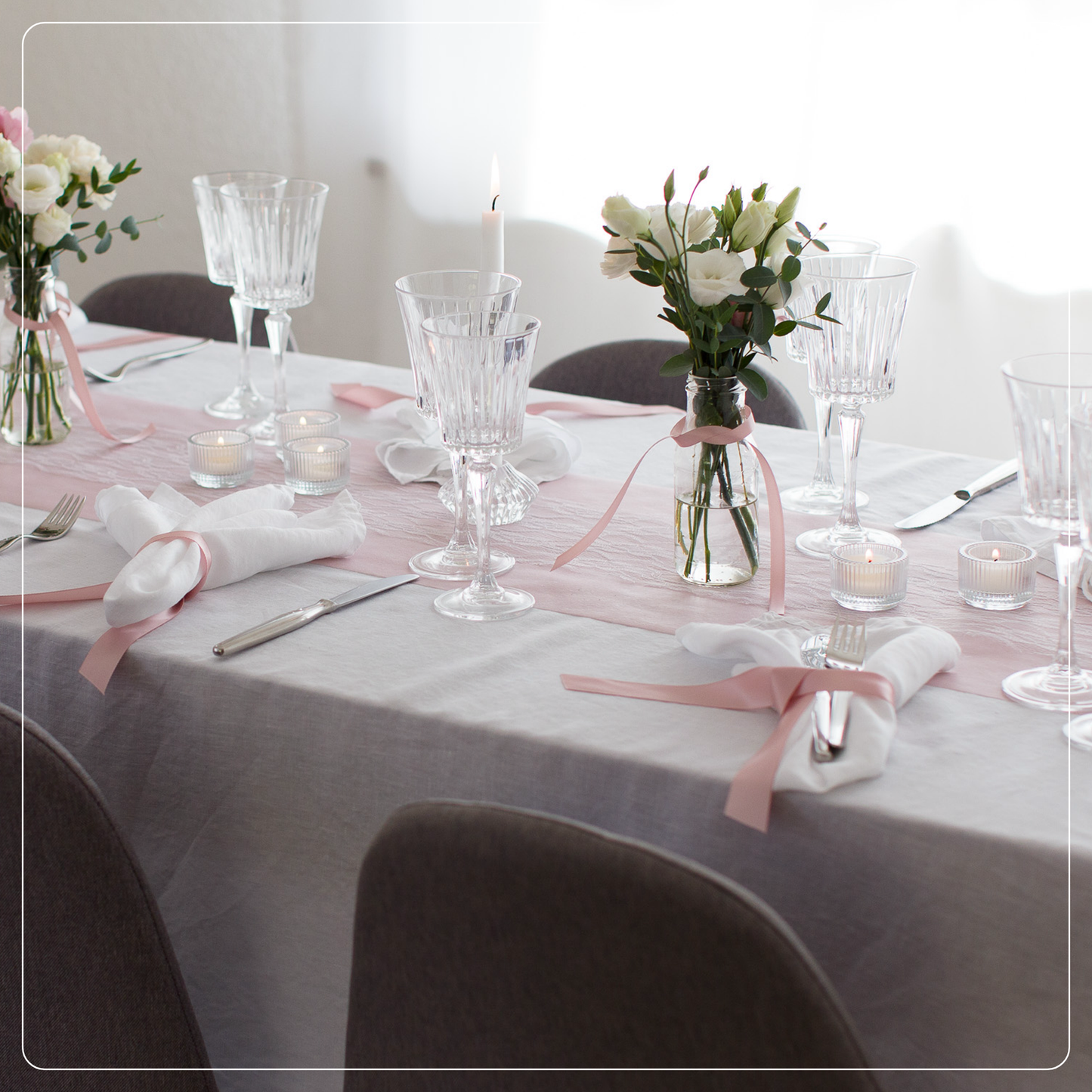 Tischläufer Vlies Blush Rosé