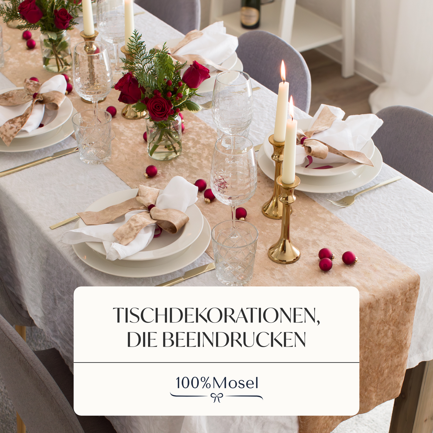 Tischläufer Samt Gold Beige