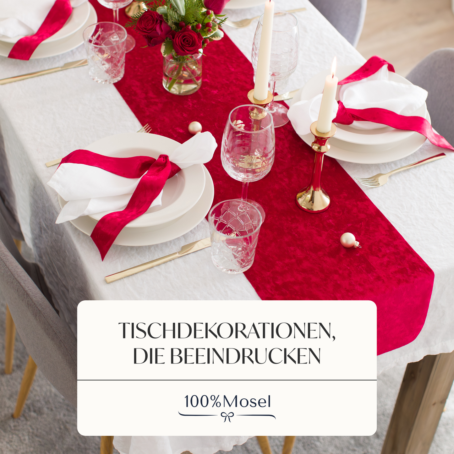 Tischläufer Samt Rot