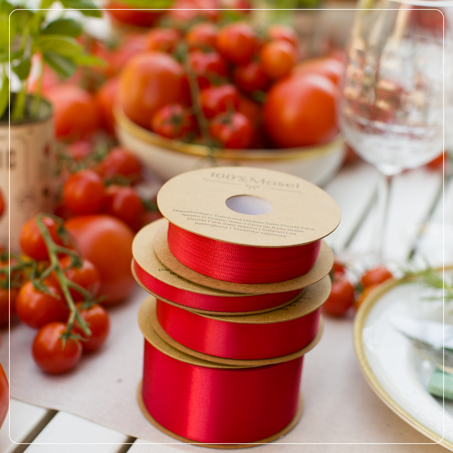 Satinband Rot, 25 mm