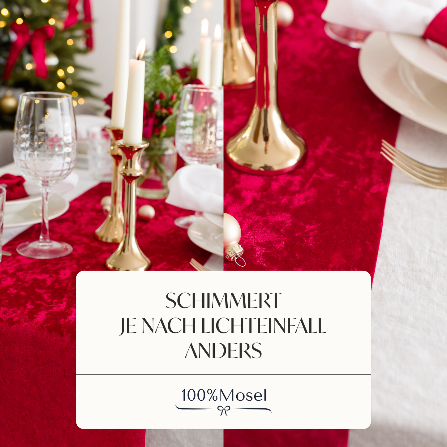 Tischläufer Samt Rot