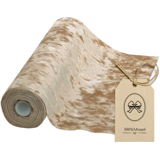 Tischläufer Samt Gold Beige