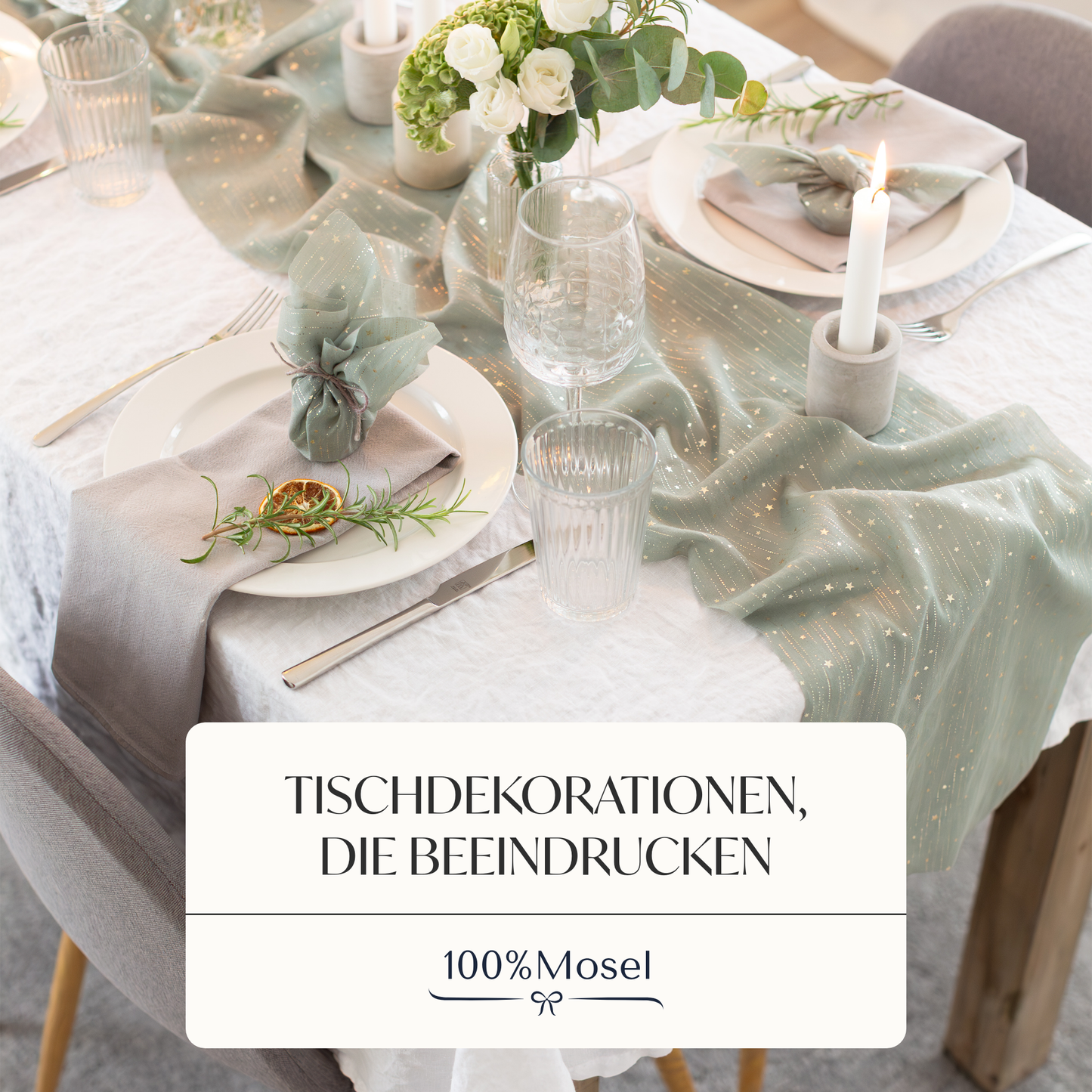 Tischläufer Sterne, Grün