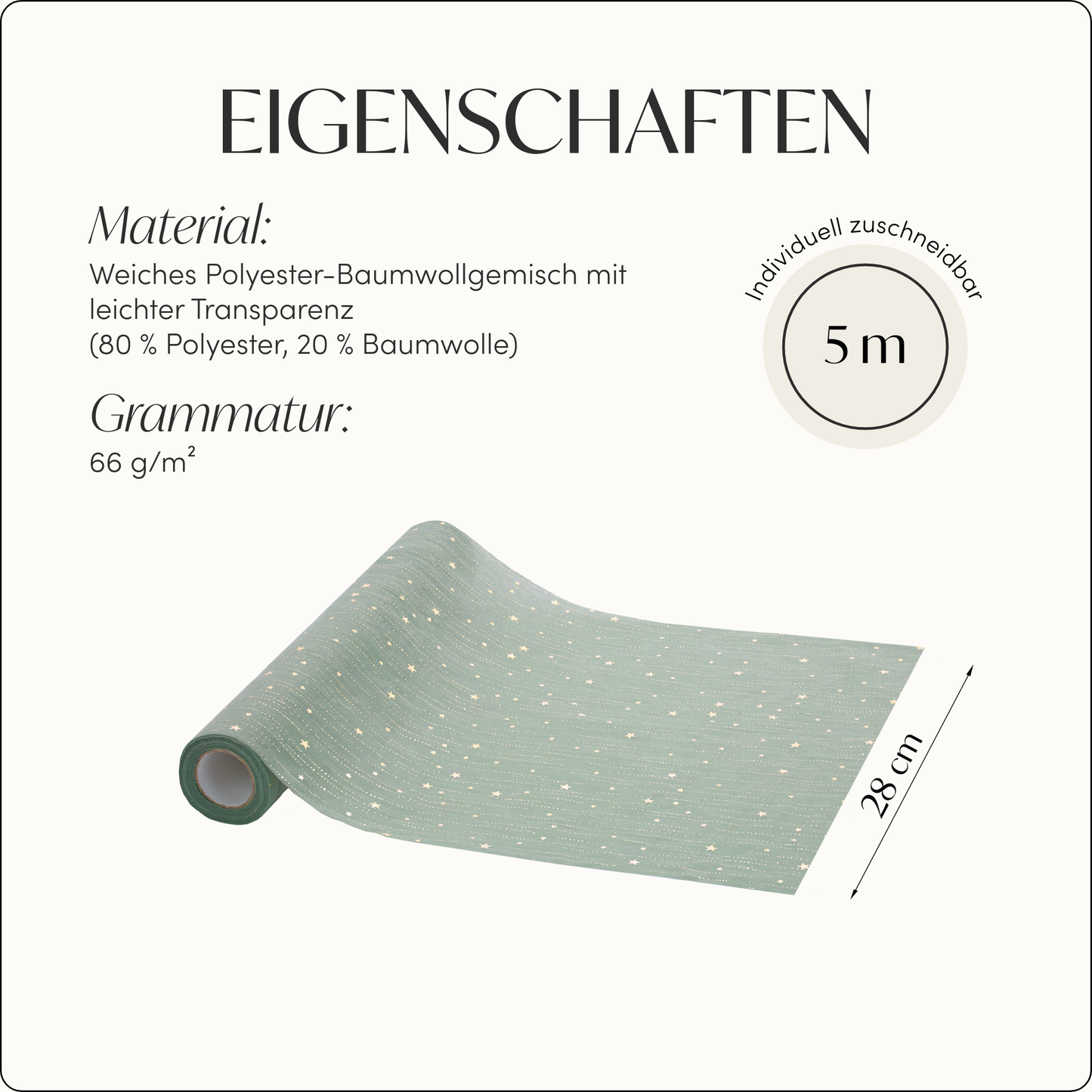 Tischläufer Sterne, Grün