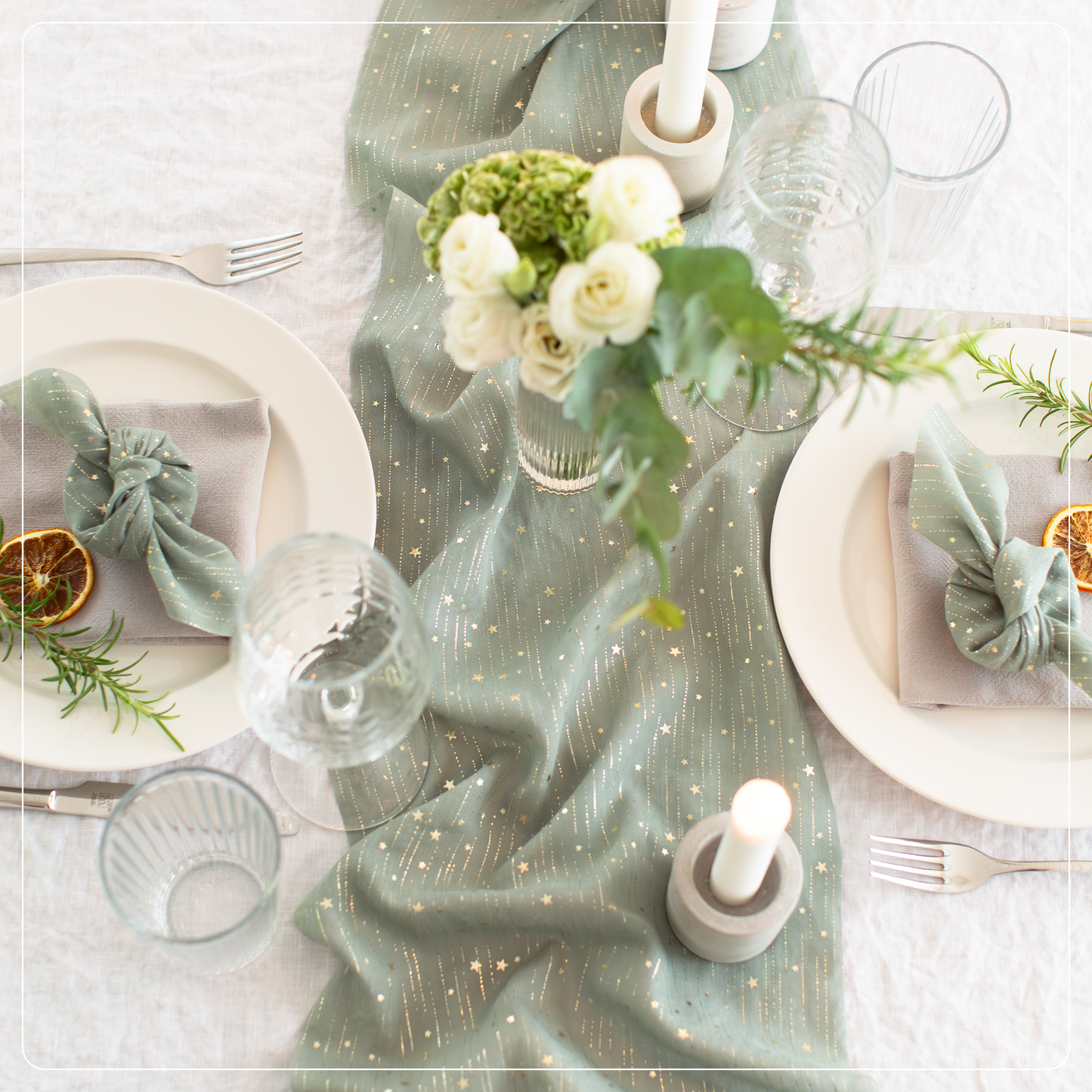 Tischläufer Sterne, Grün