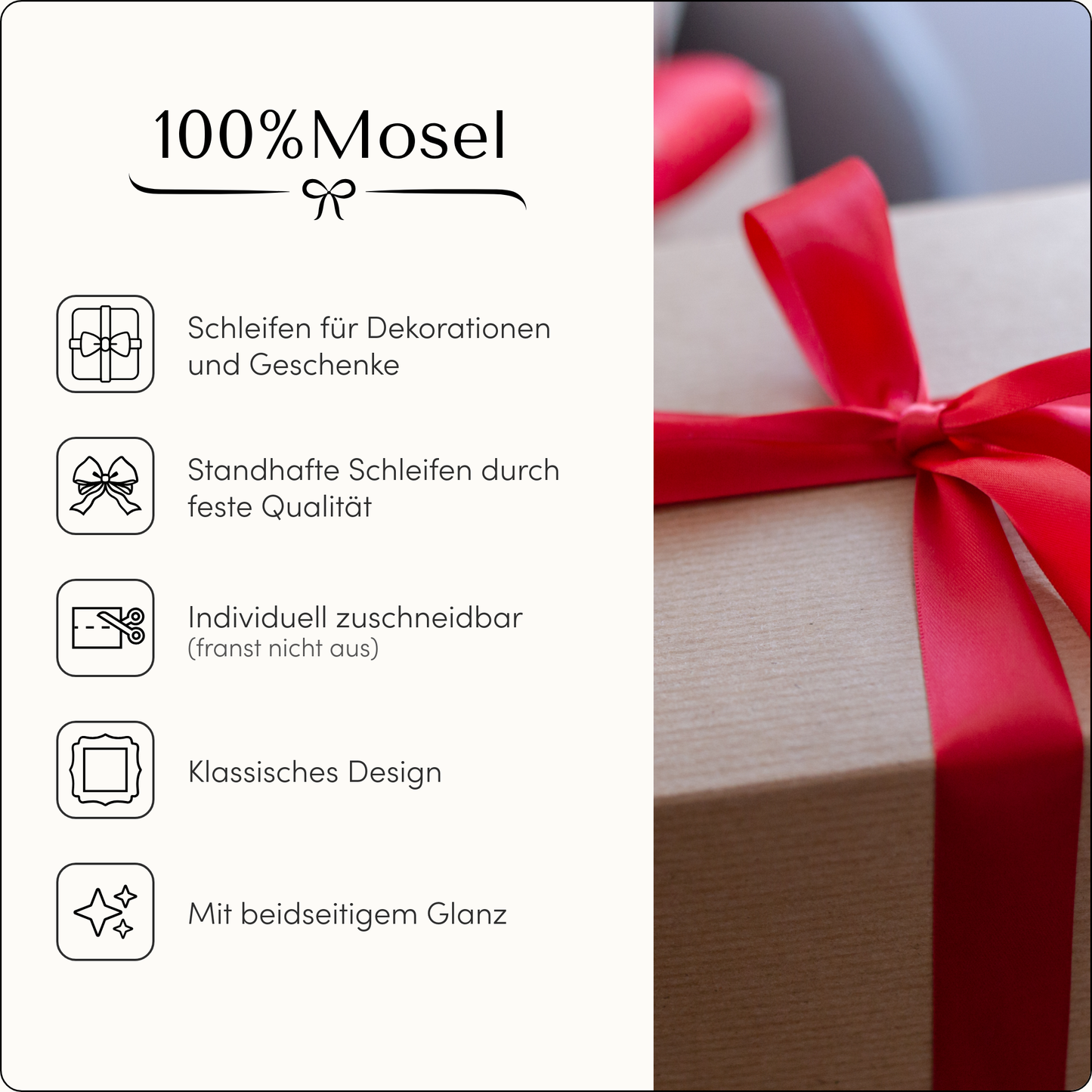 Satinband Rot, 25 mm
