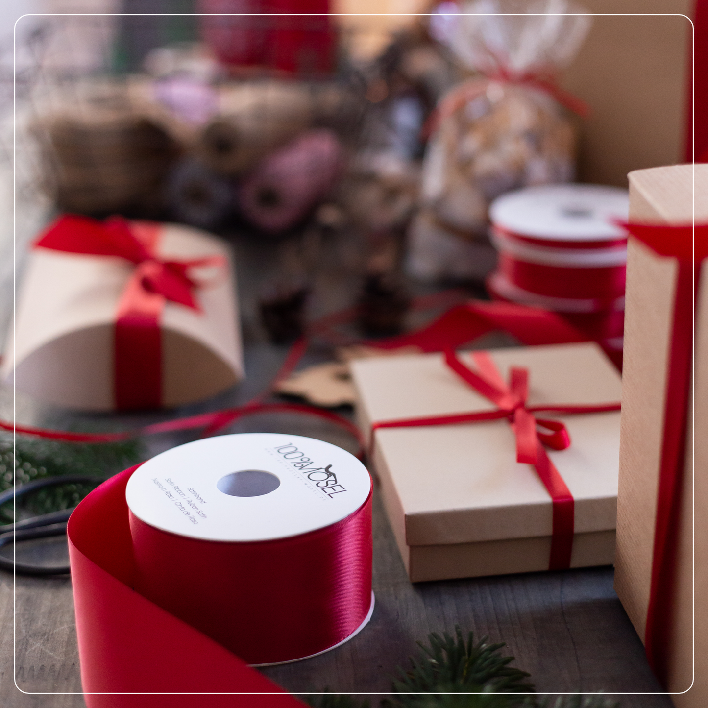 Satinband Rot, 50 mm