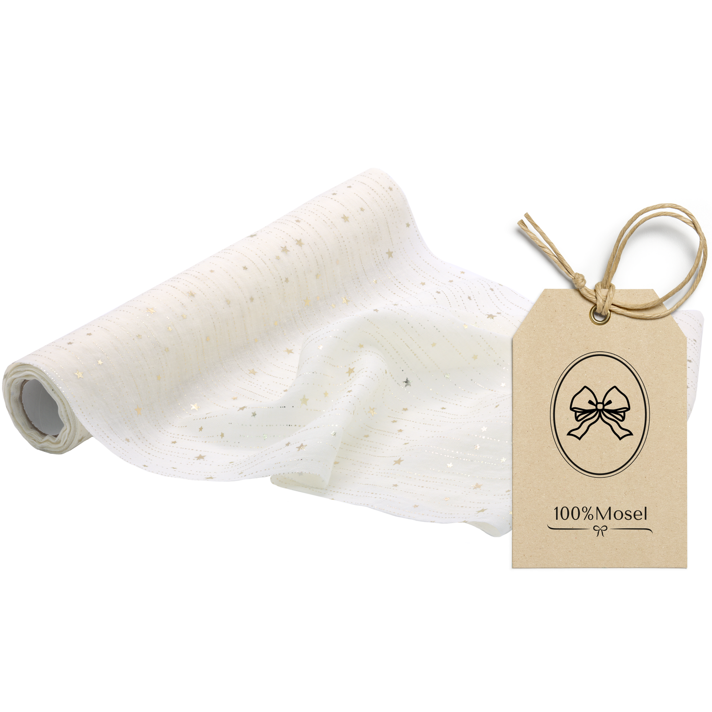 Tischläufer Sterne, Creme