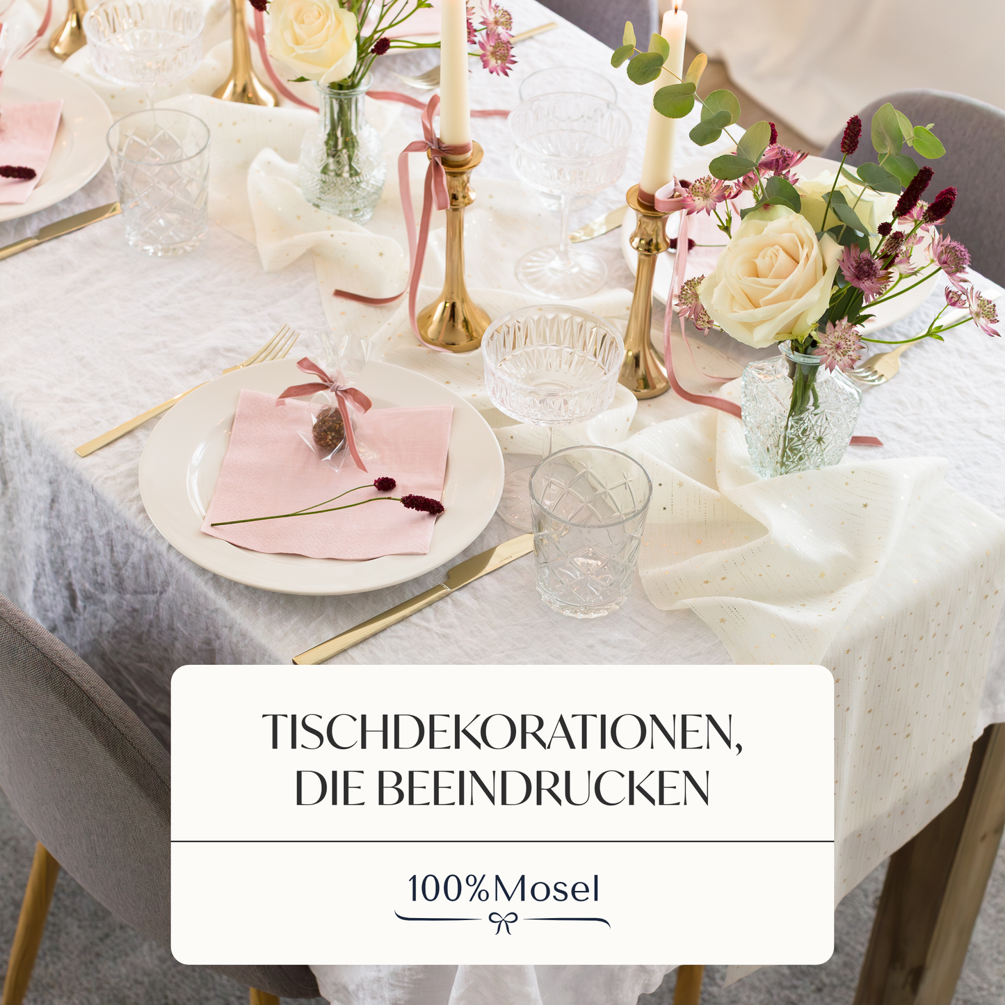 Tischläufer Sterne, Creme