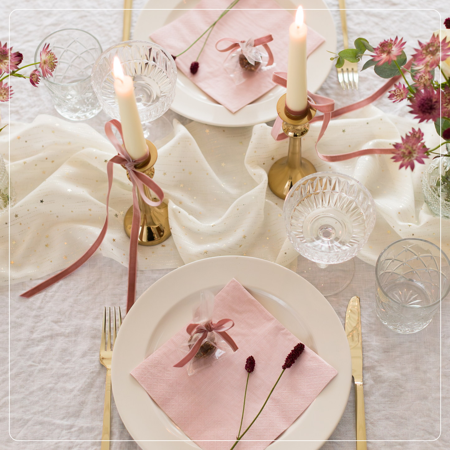 Tischläufer Sterne, Creme