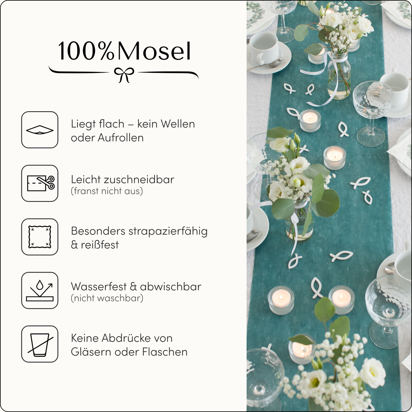 Tischläufer Vlies Petrol