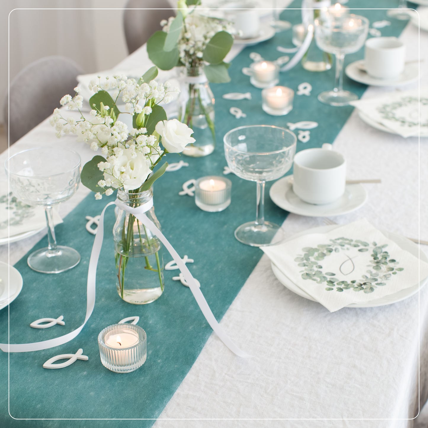 Tischläufer Vlies Petrol Grün