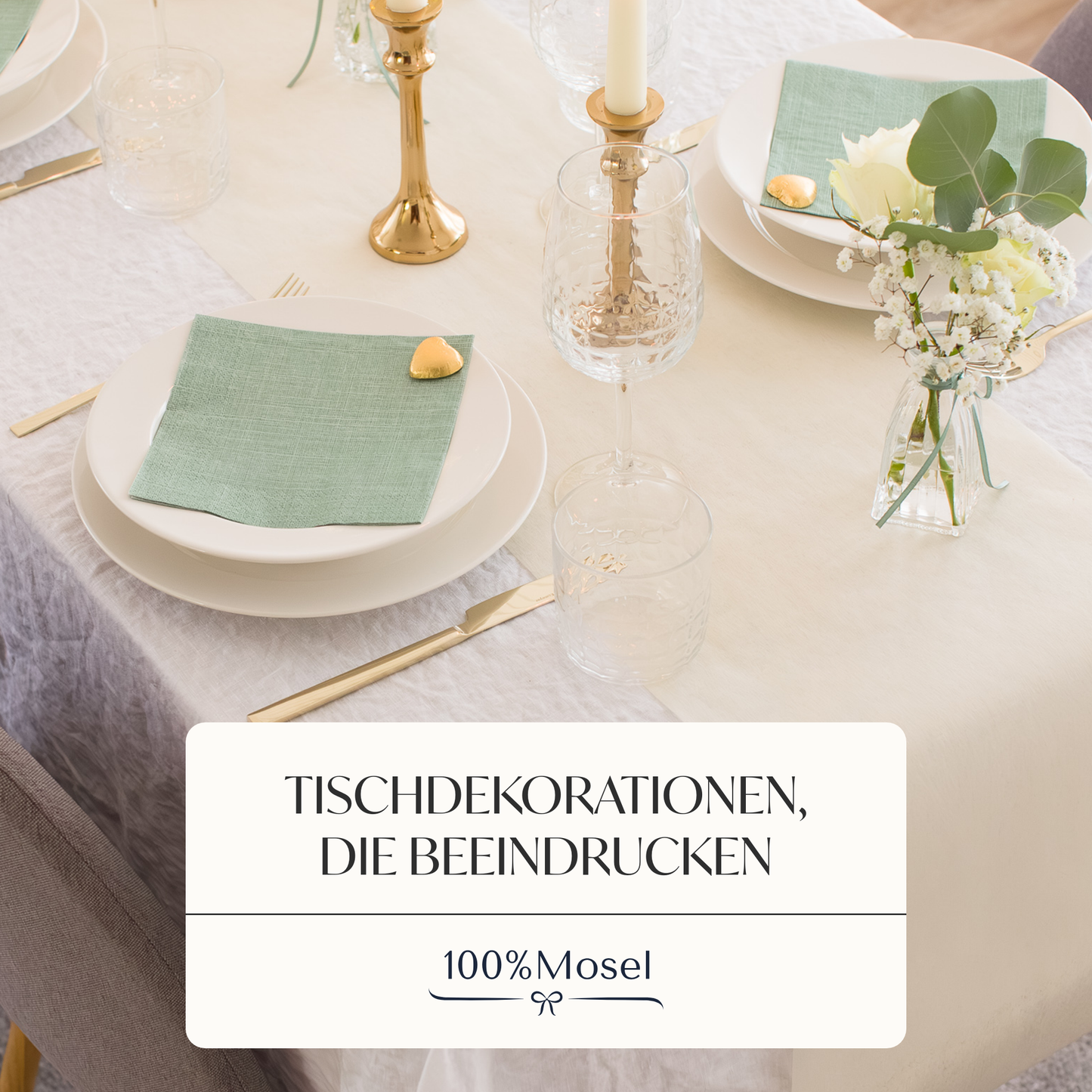 Tischläufer Vlies Vanille Creme