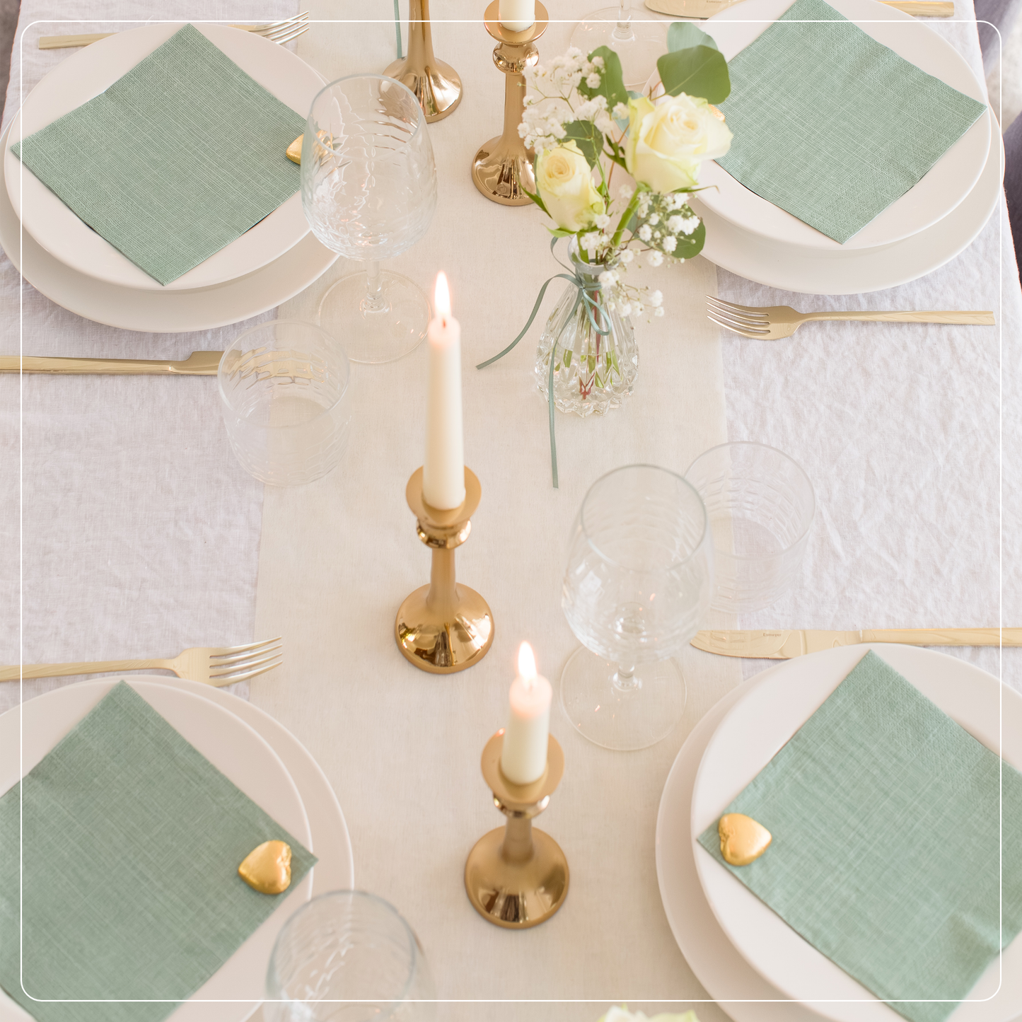 Tischläufer Vlies Vanille Creme