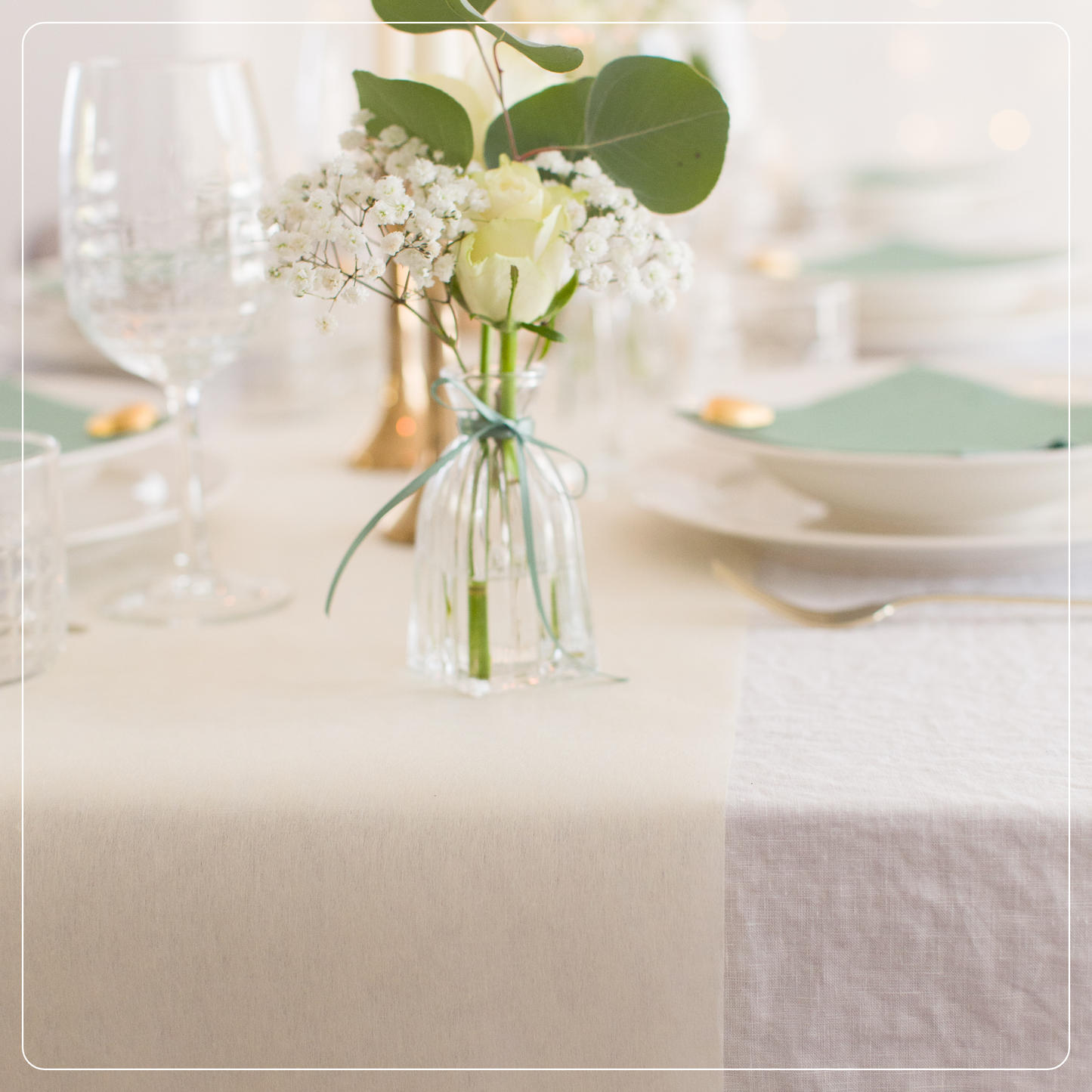 Tischläufer Vlies Vanille Creme