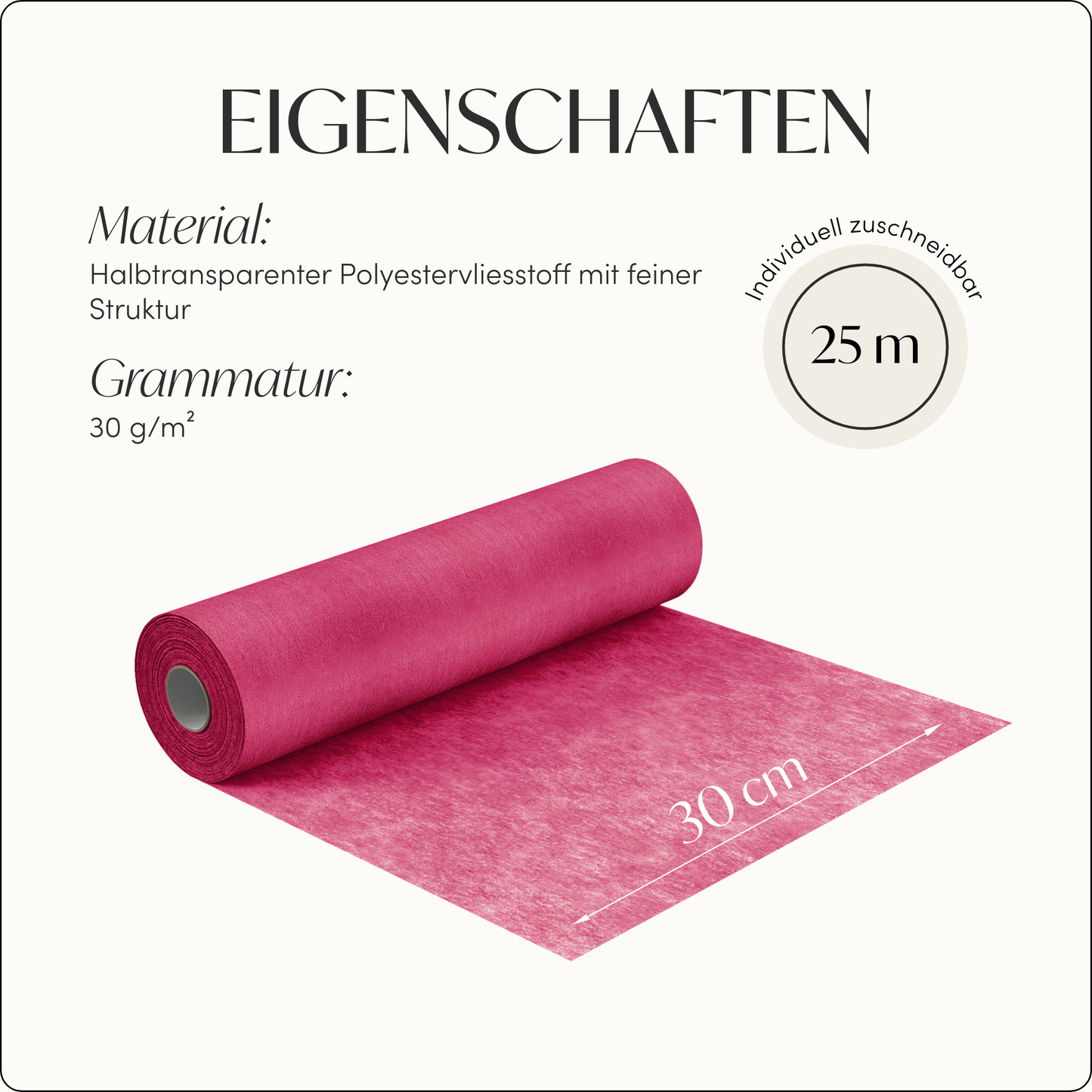 Tischläufer Vlies Beere