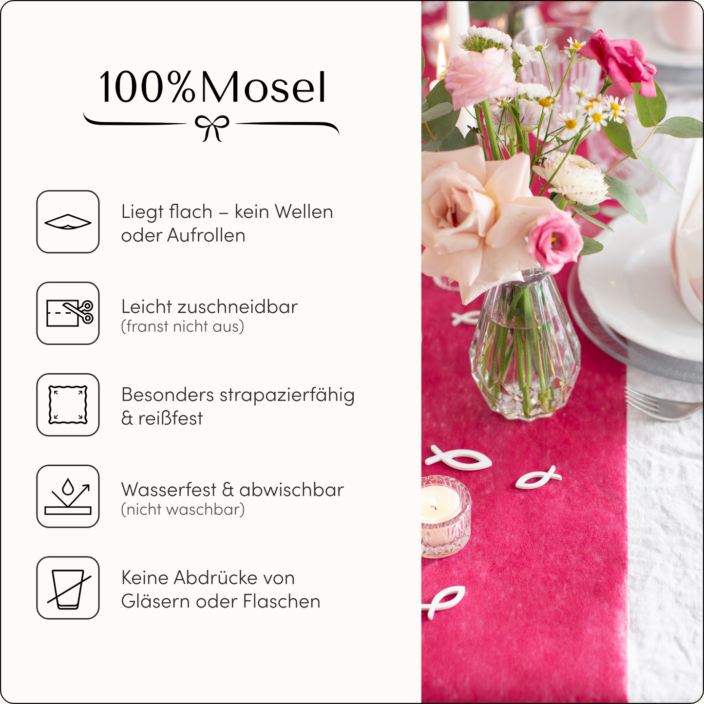 Tischläufer Vlies Beere