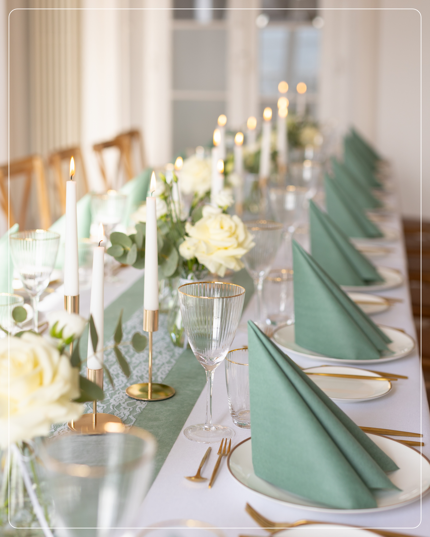 Airlaid Servietten Eukalyptus Grün, 40 x 40 cm