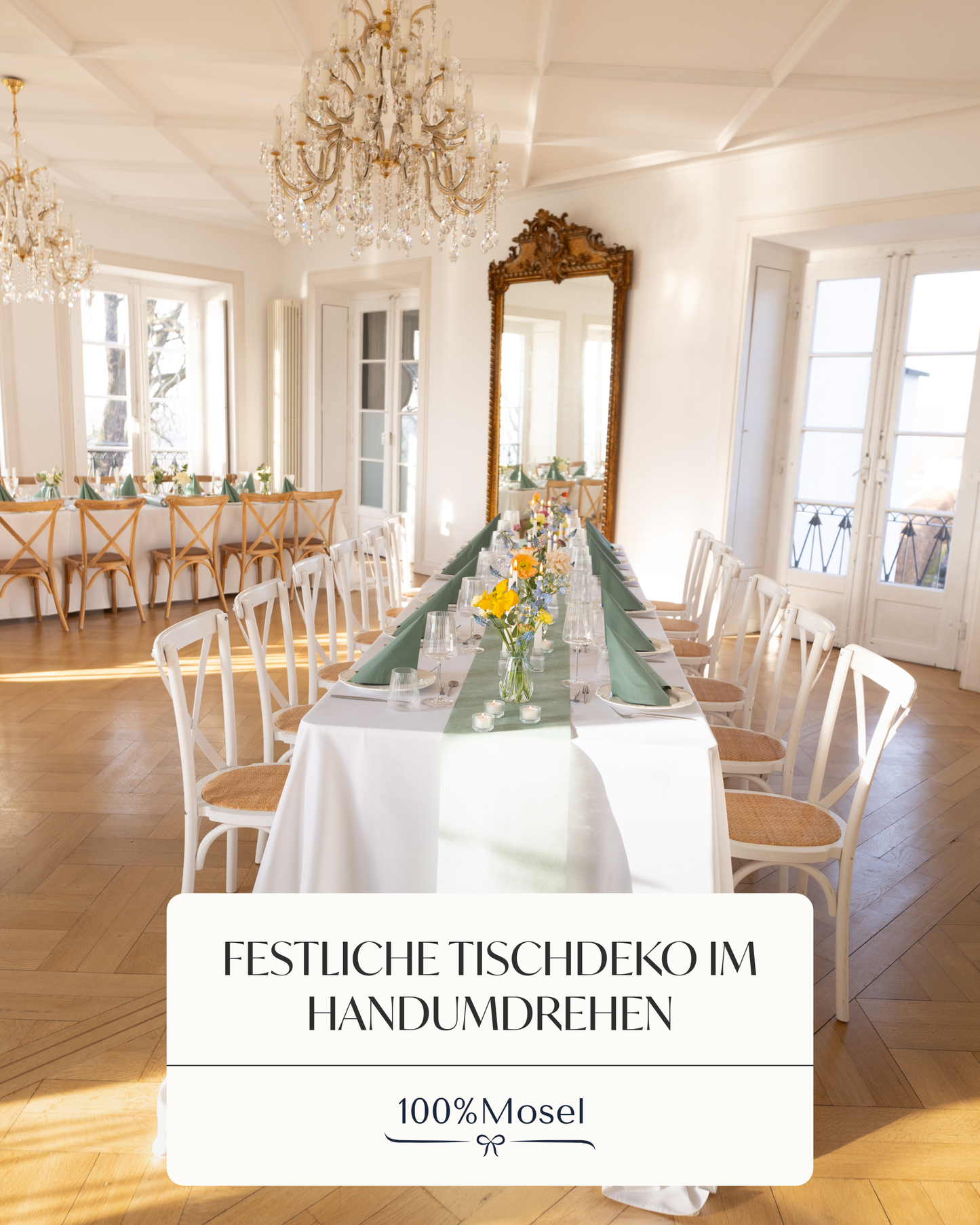 Tischdeko Set Tissue für 50 Gäste, Eukalyptus Grün