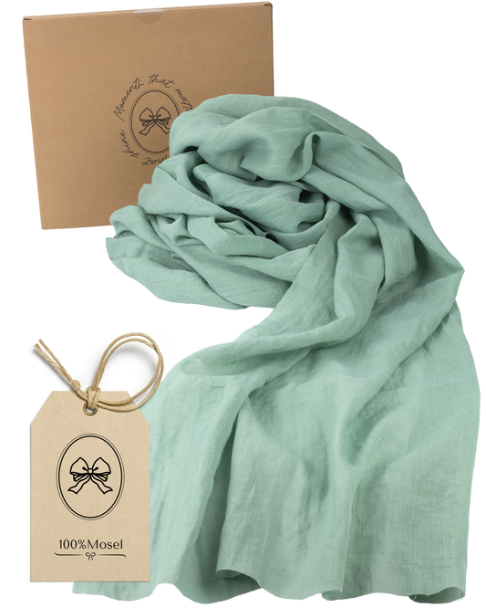 Musselin Tischläufer, Eukalyptus Grün