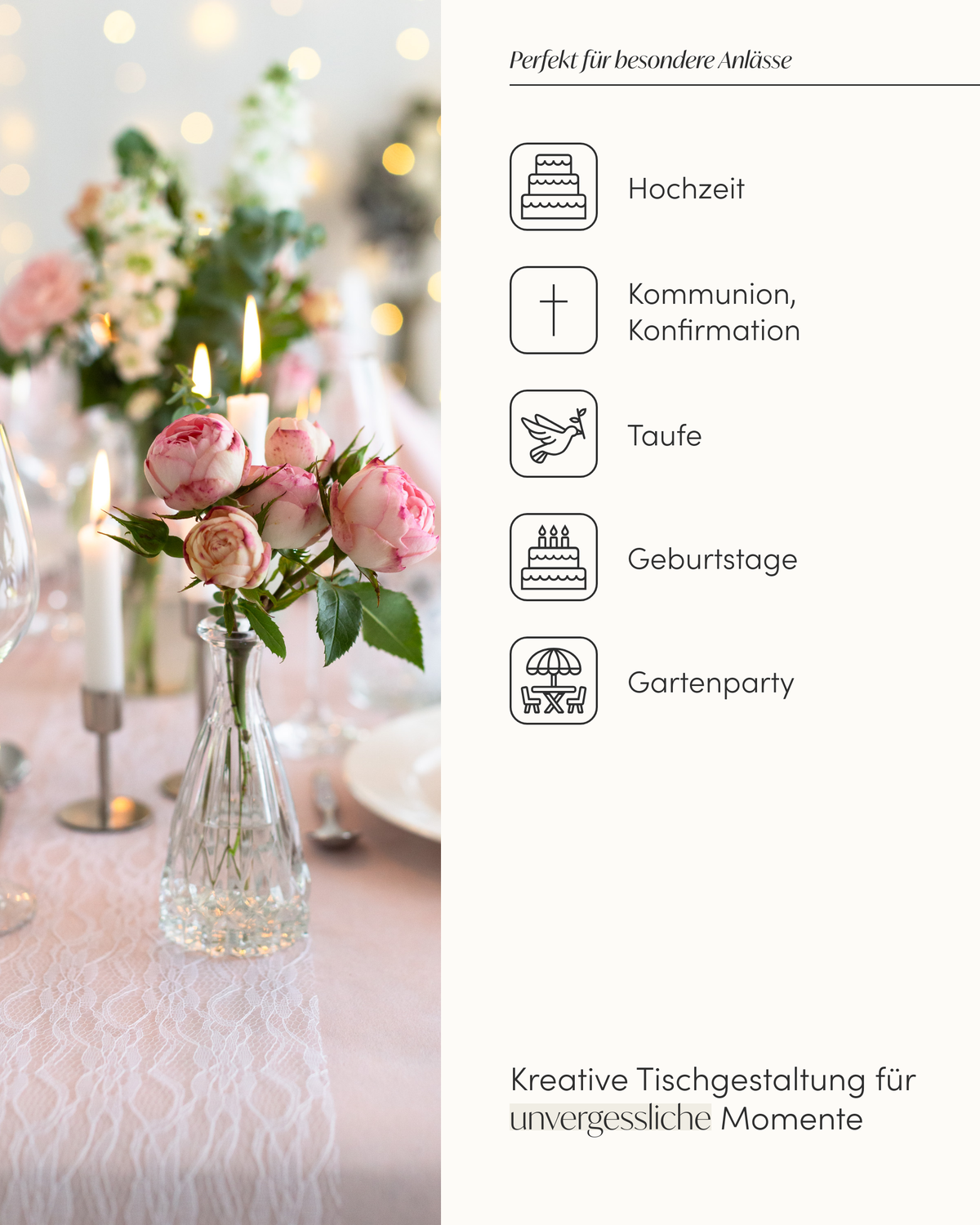 Tischläufer Set in Blush Rosé und Weiß