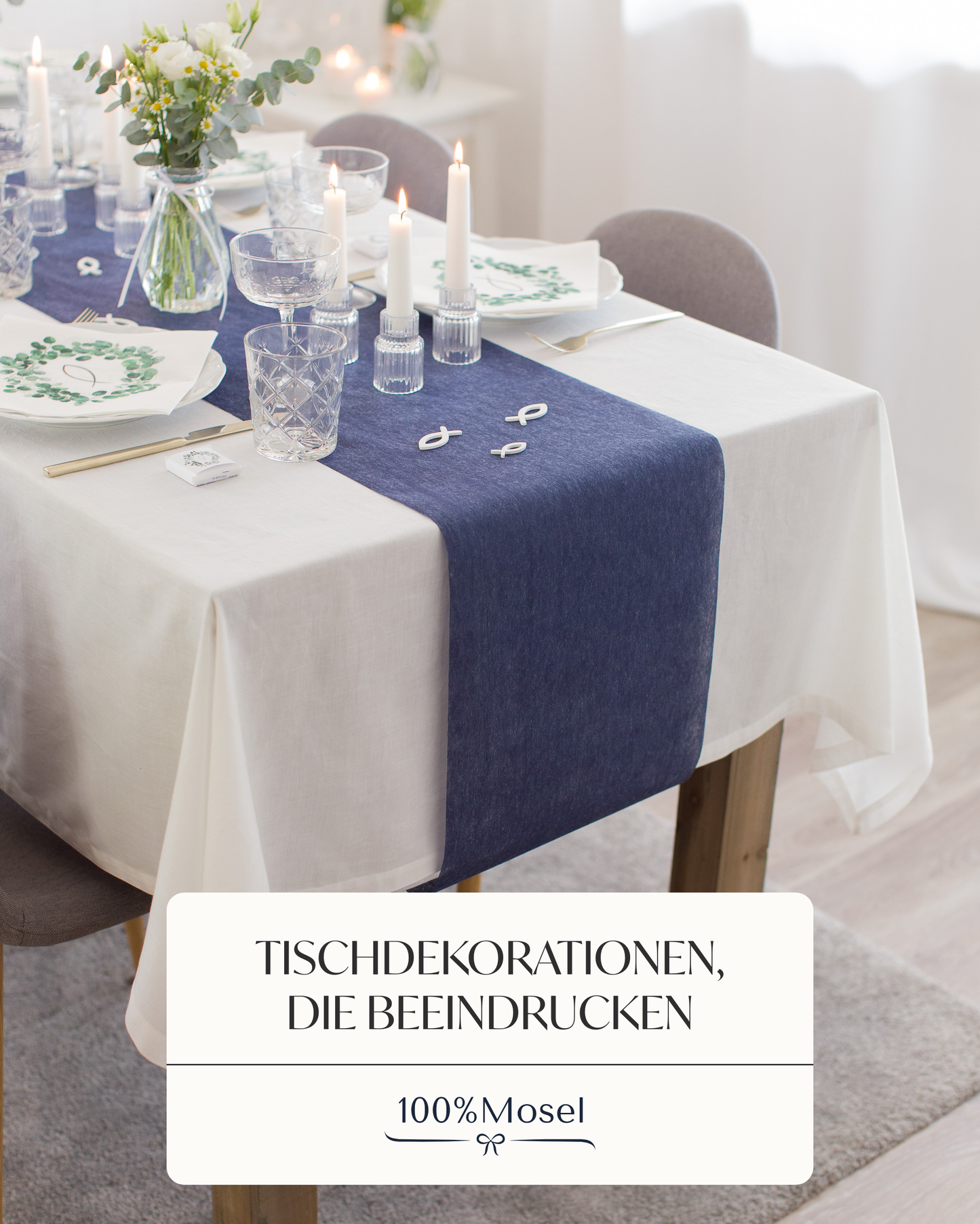 Tischläufer Vlies Dunkelblau