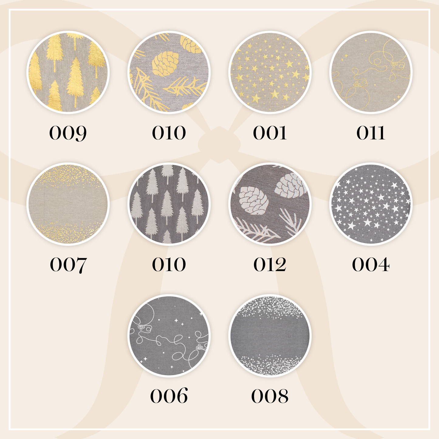 Tischläufer Natur mit goldenen Punkten