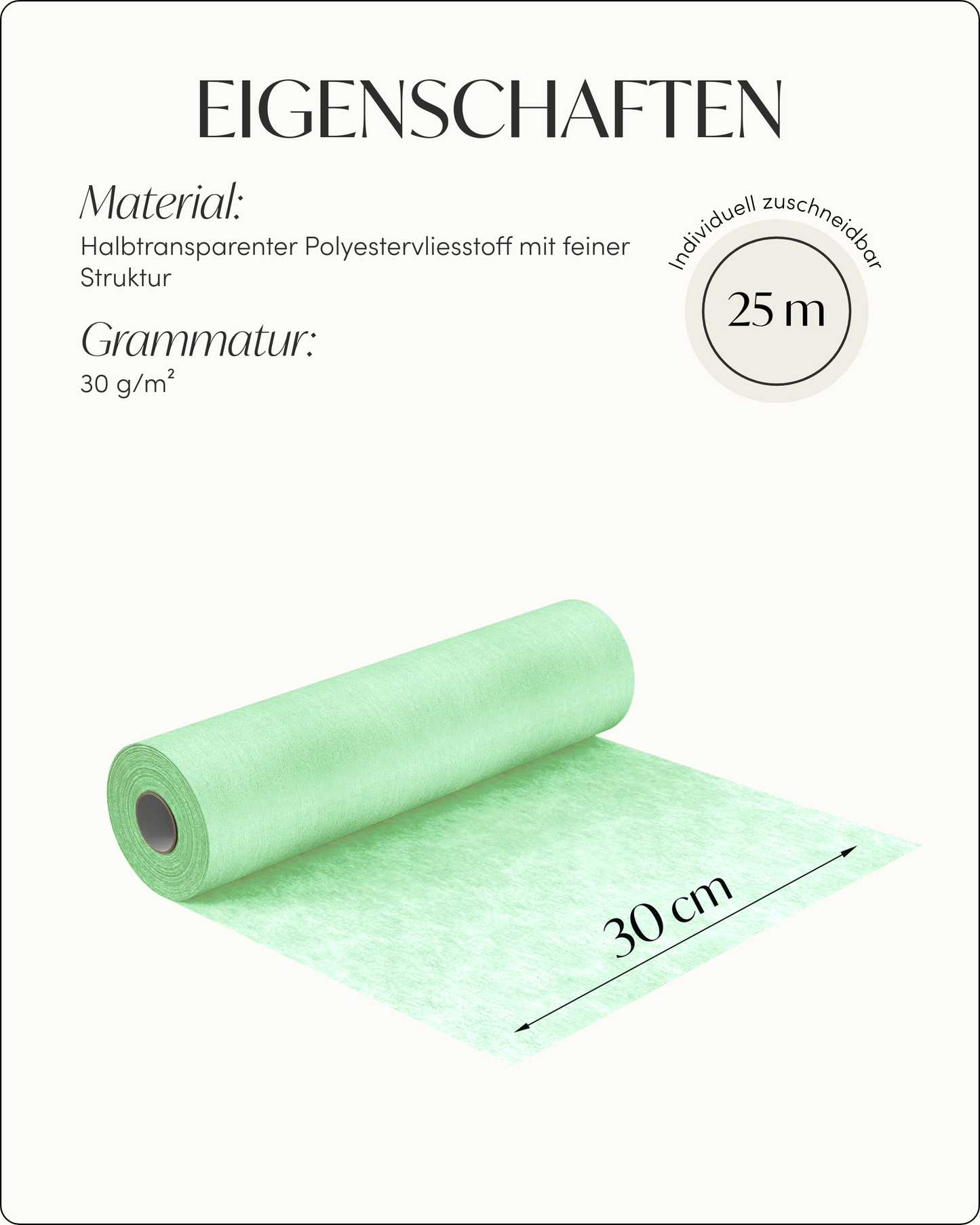 Tischläufer Vlies Mint Grün