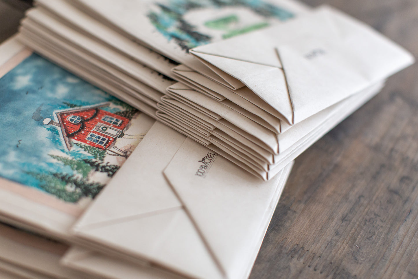 Geschenktüten für Weihnachten, Watercolor, 6 Stück