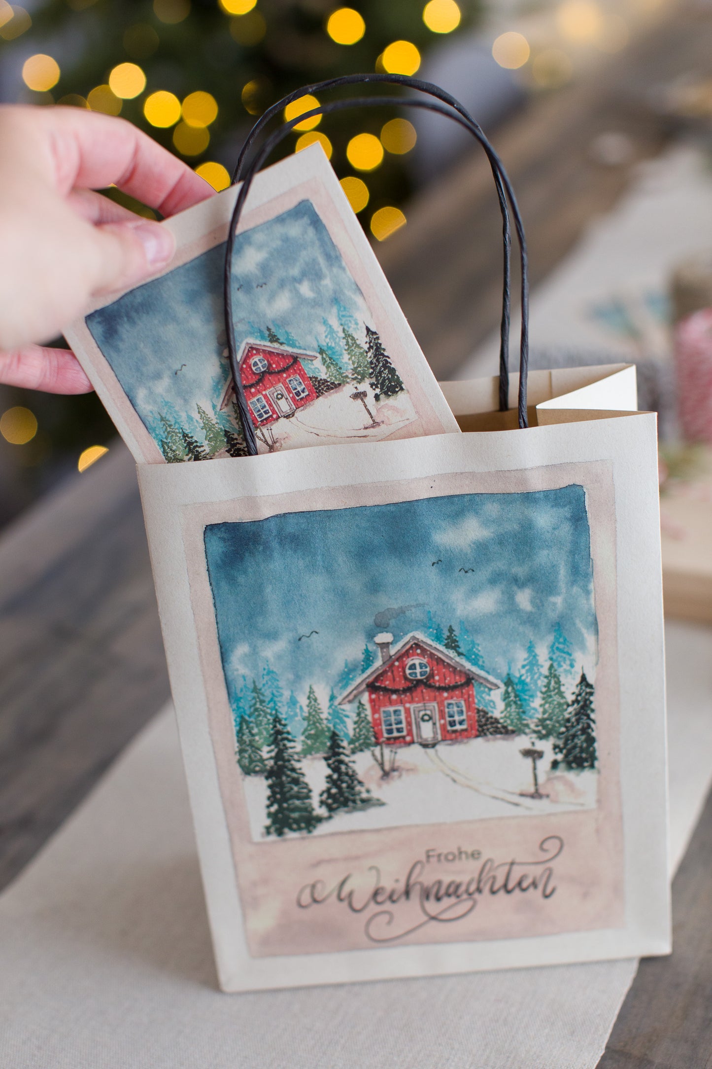 Postkarten Weihnachten, Watercolor, 12 Stück