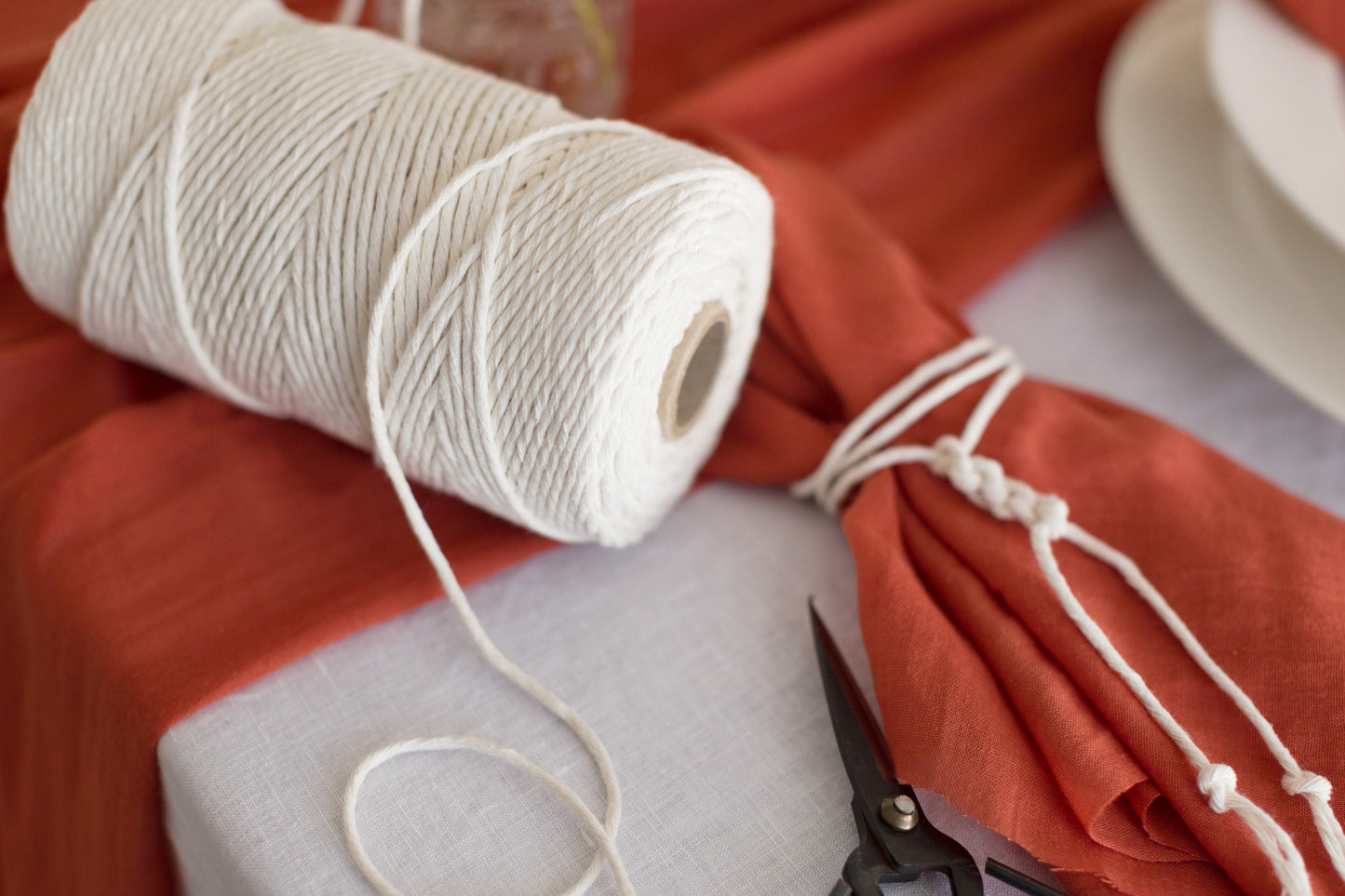 Baumwollkordel Weiß