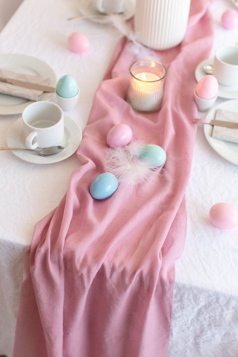 2. Wahl: Musselin Tischläufer, Rosa