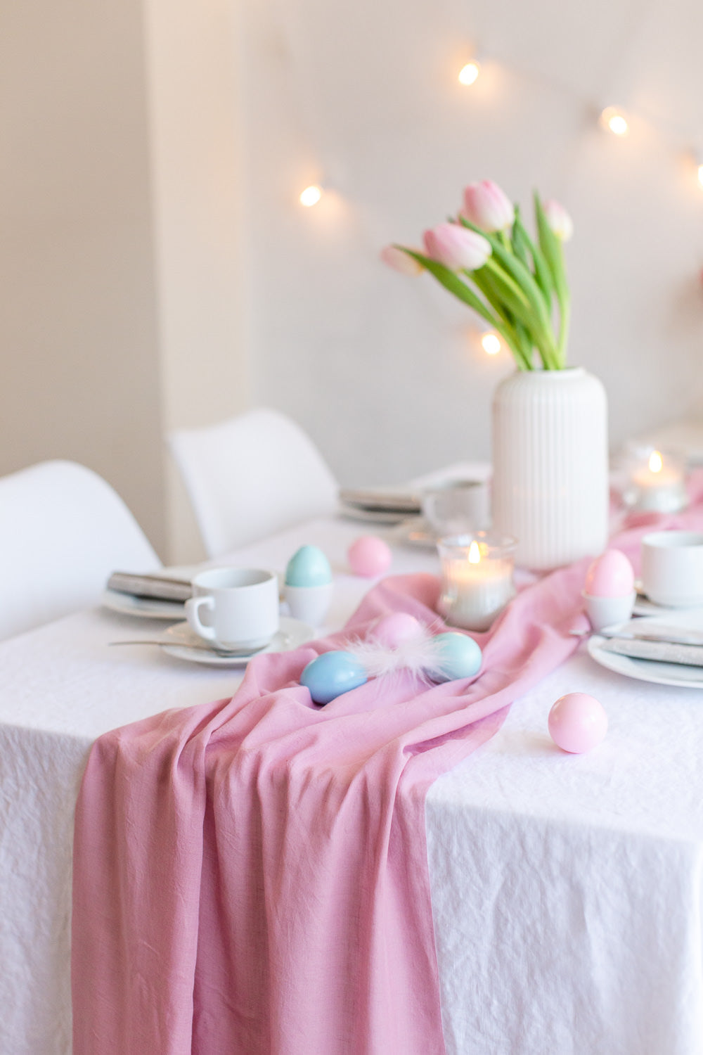 2. Wahl: Musselin Tischläufer, Rosa