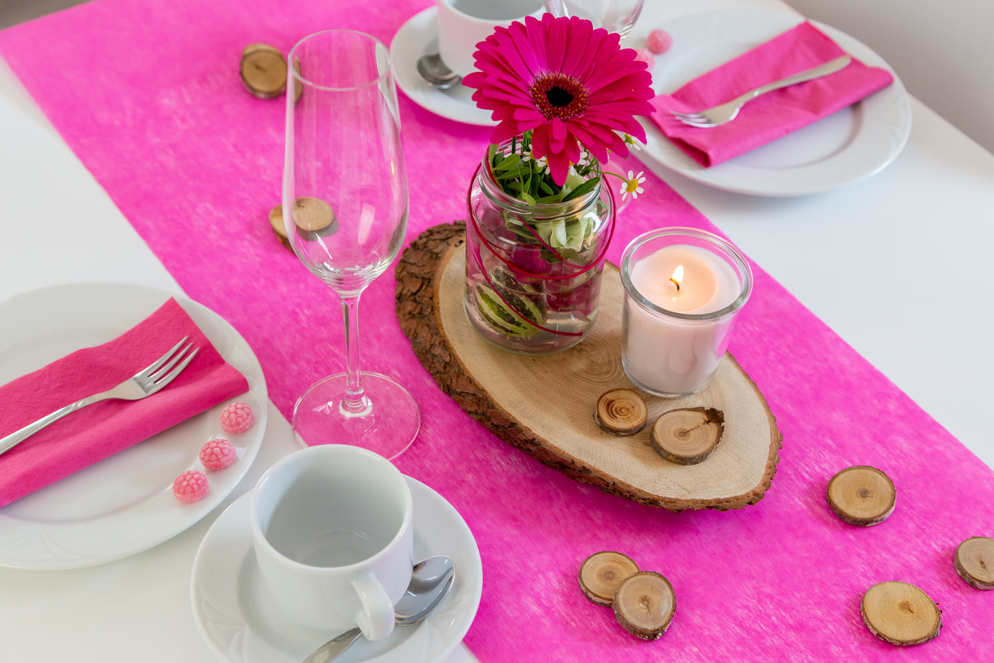 Pink bestellen 100%Mosel online Vlies-Tischläufer -