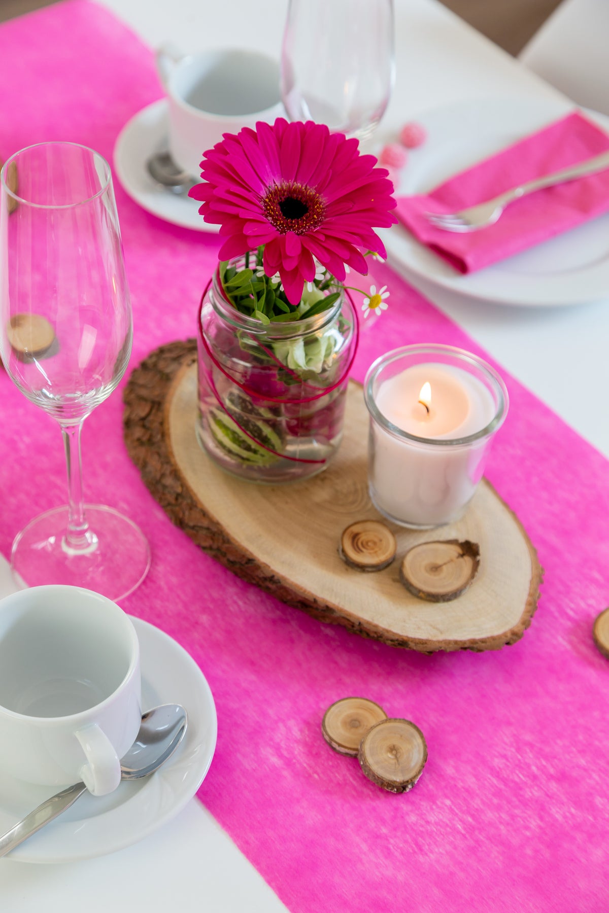 Vlies-TischlÀufer Pink online bestellen