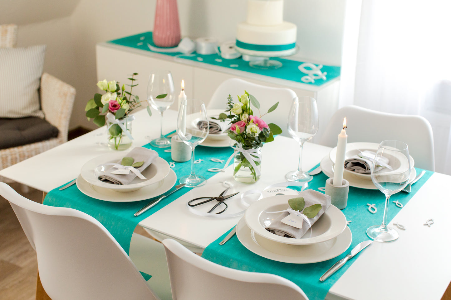 2. Wahl: Tischläufer Vlies Türkis