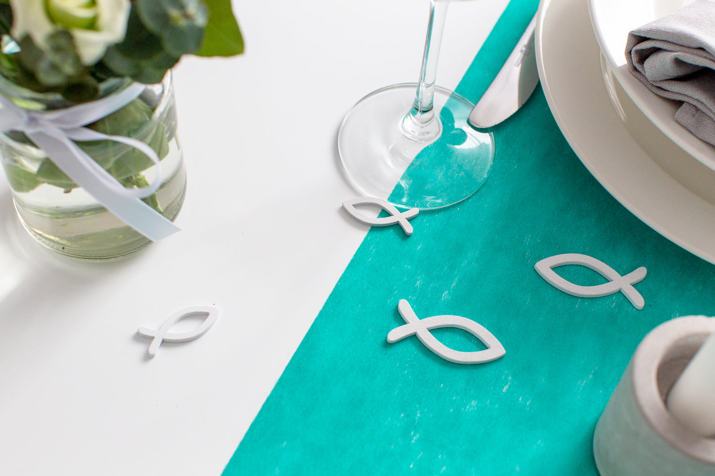 2. Wahl: Tischläufer Vlies Türkis