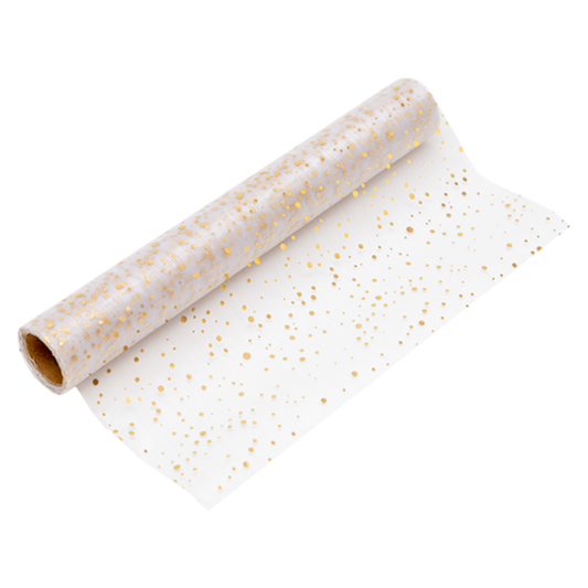 Tischläufer Organza Pünktchen Gold