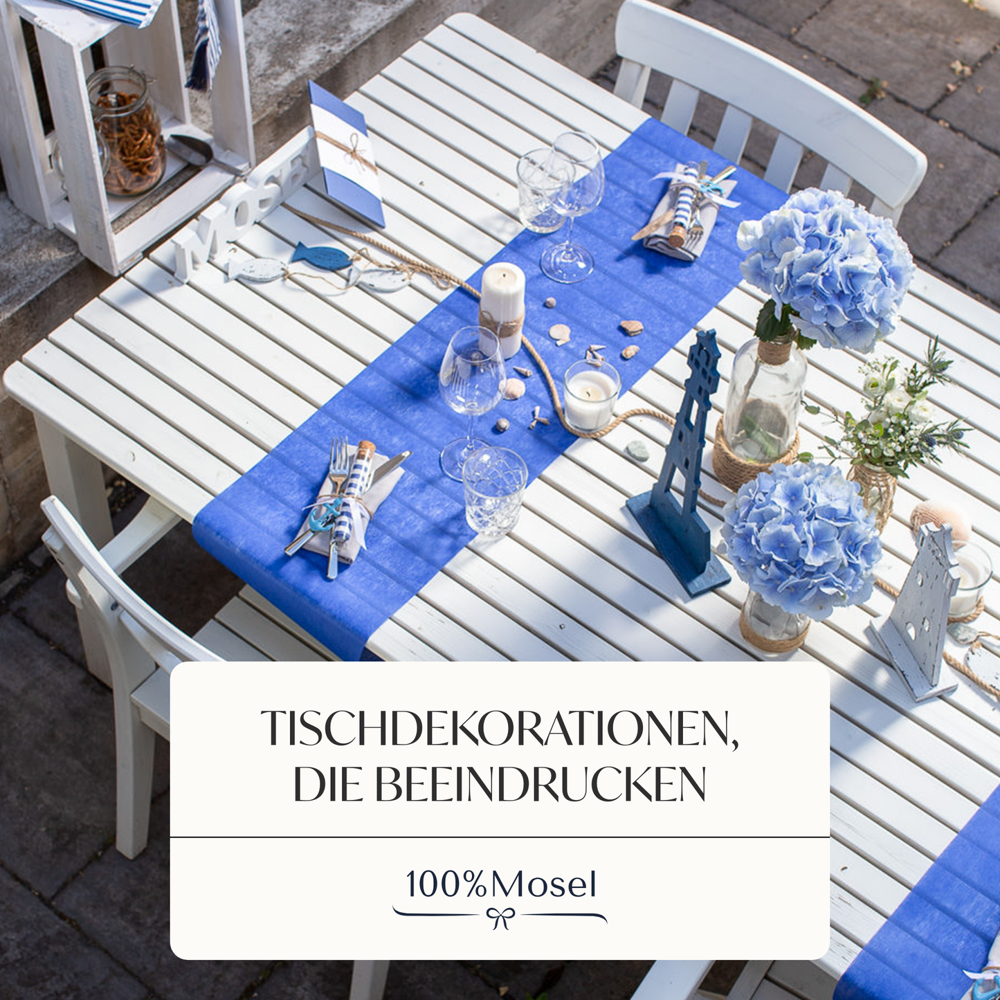 Tischläufer Vlies Royalblau