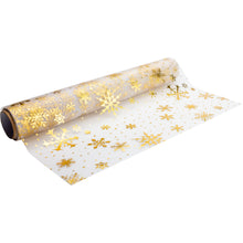 Lade das Bild in den Galerie-Viewer, Tischläufer Organza Schneeflocken Gold
